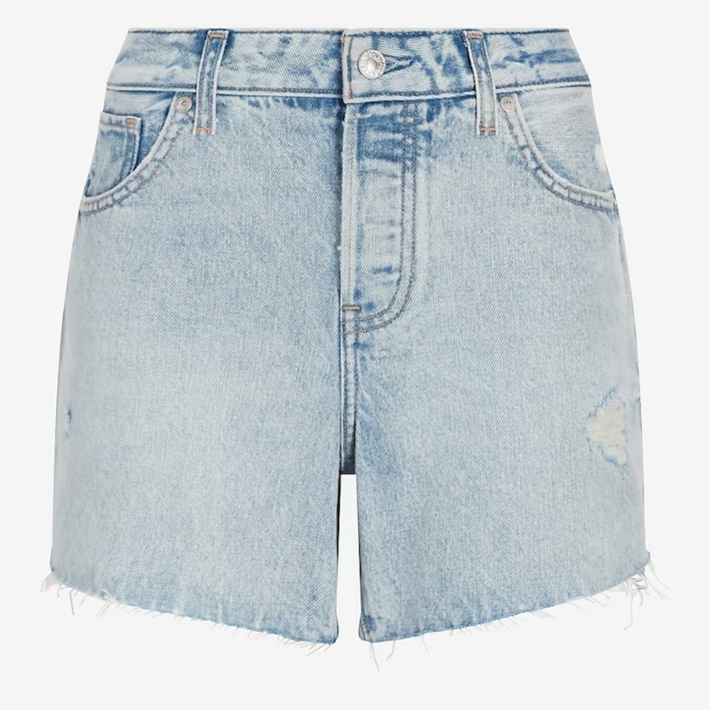 Express Mid Rise Boyfriend Blue Jean Shorts NWT